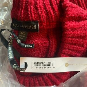 Coco + Carmen Red Knit Sweater xxl